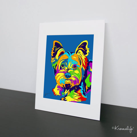 Yorkie Matted Art Print  | USA Made Giclée Print | Yorkie Wall Art | Unique Gift for Yorkshire Terrier Lovers