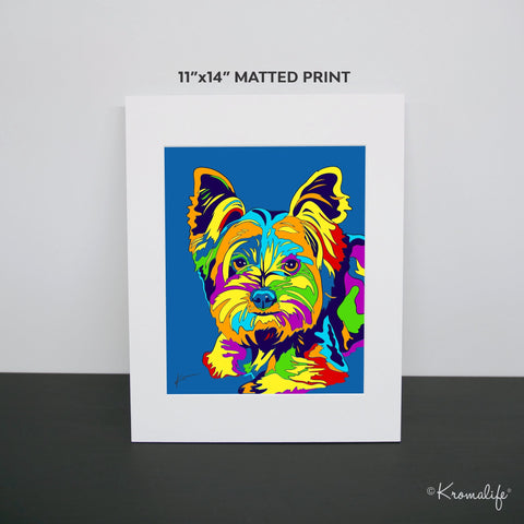 Yorkie Matted Art Print  | USA Made Giclée Print | Yorkie Wall Art | Unique Gift for Yorkshire Terrier Lovers