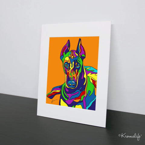 Doberman Pinscher Matted Art Print  | USA Made Giclée Print | Doberman Wall Art | Unique Gift for Dog Lovers