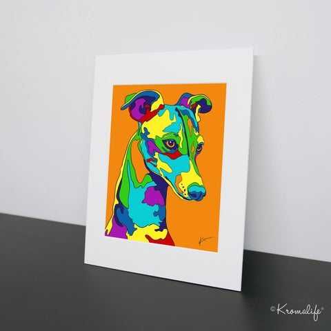 Italian Greyhound Matted Art Print  | USA Made Giclée Print | IG Dog Wall Art | Unique Gift for Dog Lovers