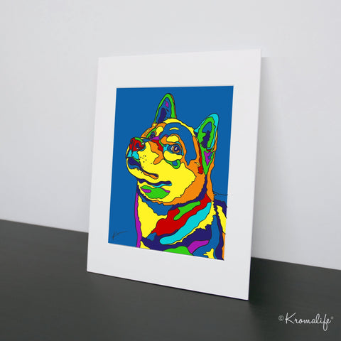 Shiba Inu Matted Art Print  | USA Made Giclée Print | Shiba Inu Wall Art | Unique Gift for Dog Lovers