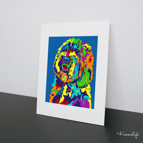 Labradoodle Matted Art Print  | USA Made Giclée Print | Labradoodle Wall Art | Unique Gift for Dog Lovers