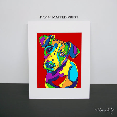 Jack Russell Matted Art Print  | USA Made Giclée Print | Jack Russell Wall Art | Unique Gift for Dog Lovers