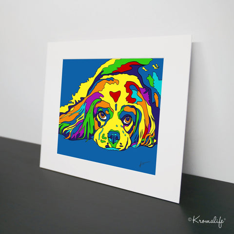 Cavalier King Charles Matted Art Print  | USA Made Giclée Print | Cavalier Wall Art | Unique Gift for Dog Lovers