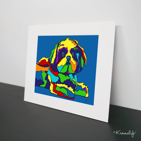 Shih Tzu Dog Matted Art Print  | USA Made Giclée Print | ShihTzu Wall Art | Unique Gift for Dog Lovers