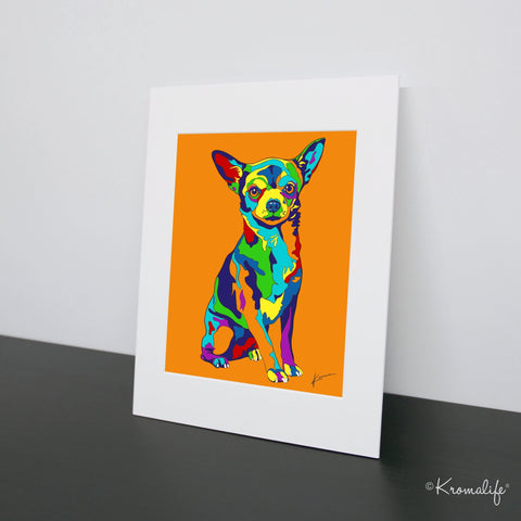 Chihuahua Matted Art Print  | USA Made Giclée Print | Chihuahua  Wall Art | Unique Gift for Chihuahua Lovers