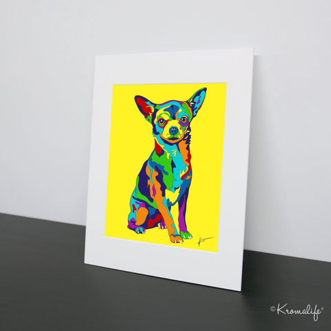 Chihuahua Matted Art Print  | USA Made Giclée Print | Chihuahua  Wall Art | Unique Gift for Chihuahua Lovers