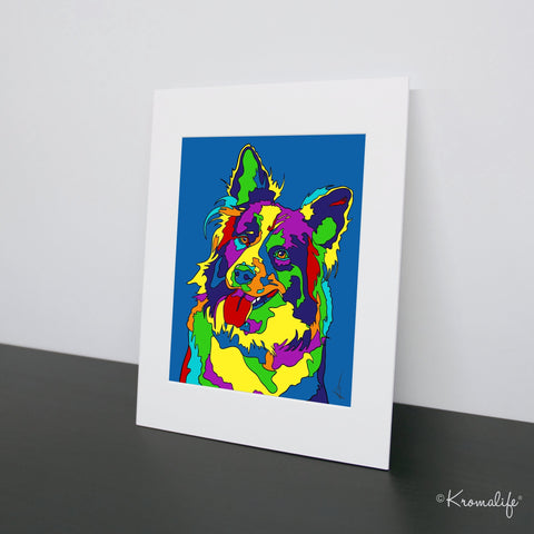 Border Collie Matted Art Print  | USA Made Giclée Print | Border Collie Wall Art | Unique Gift for Dog Lovers