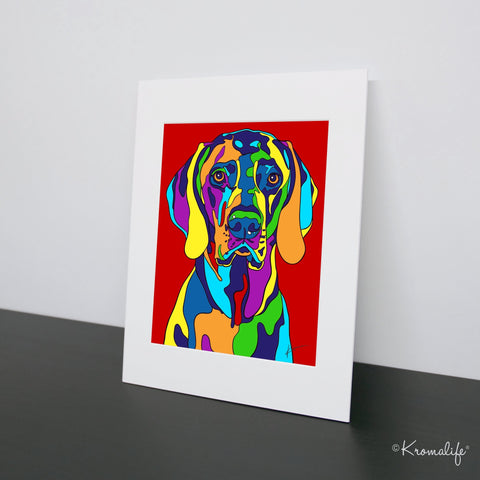 Weimaraner Matted Art Print  | USA Made Giclée Print | Weimaraner Dog Wall Art | Weimaraner Gifts