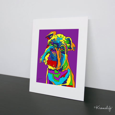 Brussels Griffon Matted Art Print  | USA Made Giclée Print | Griffon Dog Wall Art | Griffon Gift