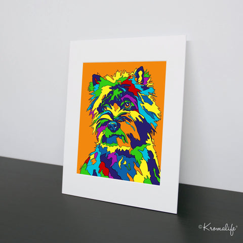 Cairn Terrier Matted Art Print  | USA Made Giclée Print | Cairn Dog Wall Art | Cairn Terrier Gifts