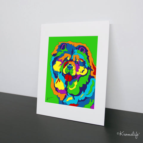 Chow Chow Matted Art Print  | USA Made Giclée Print | Chow Dog Wall Art | Chow Chow Gifts