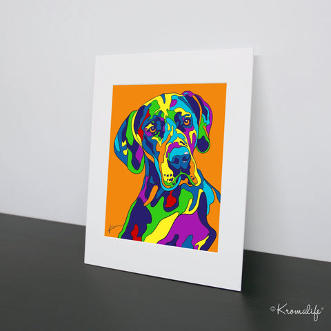 Great Dane Matted Art Print  | USA Made Giclée Print | Great Dane Dog Wall Art | Great Dane Gifts