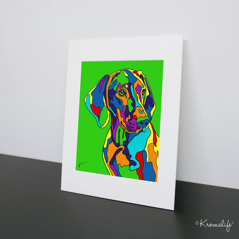 Vizsla Matted Art Print  | USA Made Giclée Print | Vizsla Wall Art | Unique Gift for Dog Lovers