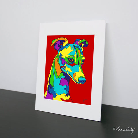 Italian Greyhound Matted Art Print  | USA Made Giclée Print | IG Dog Wall Art | Unique Gift for Dog Lovers