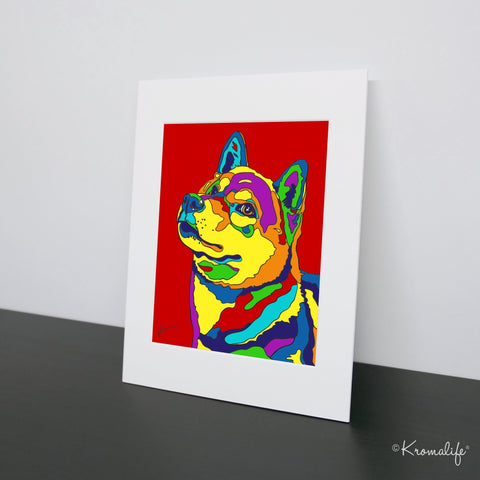 Shiba Inu Matted Art Print  | USA Made Giclée Print | Shiba Inu Wall Art | Unique Gift for Dog Lovers