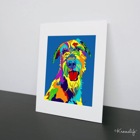 Irish Wolfhound Matted Art Print  | USA Made Giclée Print | Wolfhound Wall Art | Unique Gift for Dog Lovers
