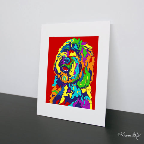 Labradoodle Matted Art Print  | USA Made Giclée Print | Labradoodle Wall Art | Unique Gift for Dog Lovers