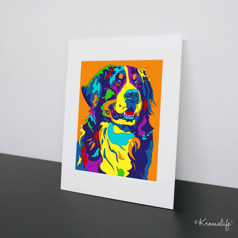 Bernese Mountain Dog Matted Art Print  | USA Made Giclée Print | Dog Wall Art | Unique Gift for Dog Lovers