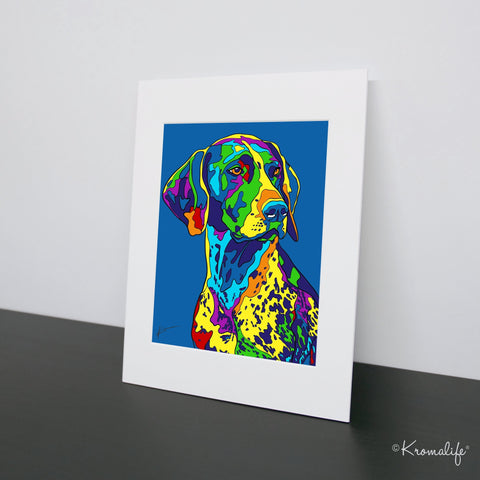 German Shorthaired Pointer Matted Art Print  | USA Made Giclée Print | Wall Art | Unique Gift for Dog Lovers