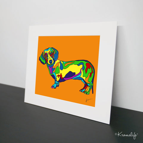 Dachshund Matted Art Print  | USA Made Giclée Print | Dachshund Wall Art | Unique Gift for Dachshund Dog Lovers