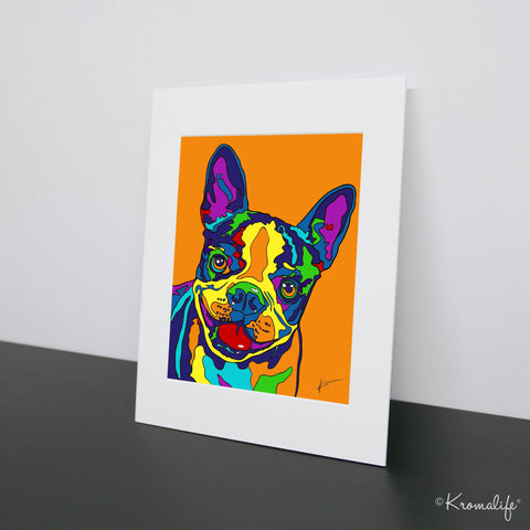 Boston Terrier Matted Art Print  | USA Made Giclée Print | Boston Terrier Wall Art | Unique Gift for Boston Lovers