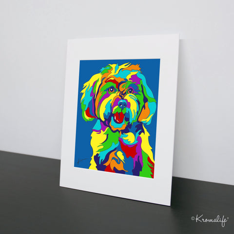 Maltese Matted Art Print | USA Made Giclée Print | Maltese Dog Wall Art | Unique Gift for Maltese Lovers