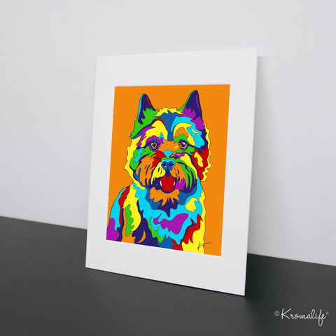 Norwich Terrier Matted Art Print  | USA Made Giclée Print | Norwich Dog Wall Art | Unique Gift for Terrier Lovers