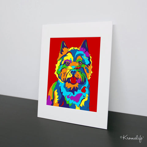 Norwich Terrier Matted Art Print  | USA Made Giclée Print | Norwich Dog Wall Art | Unique Gift for Terrier Lovers