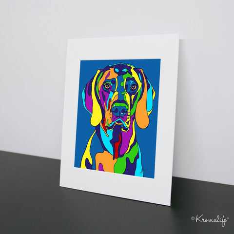 Weimaraner Matted Art Print  | USA Made Giclée Print | Weimaraner Dog Wall Art | Weimaraner Gifts