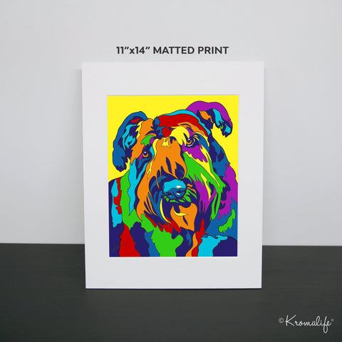 Bouvier des Flandres Matted Art Print  | USA Made Giclée Print | Bouvier Dog Wall Art | Bouvier Gifts